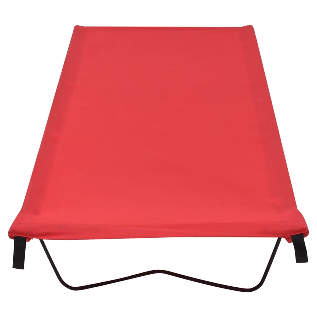 Camping Beds 2 pcs 180x60x19 cm Oxford Fabric and Steel Red