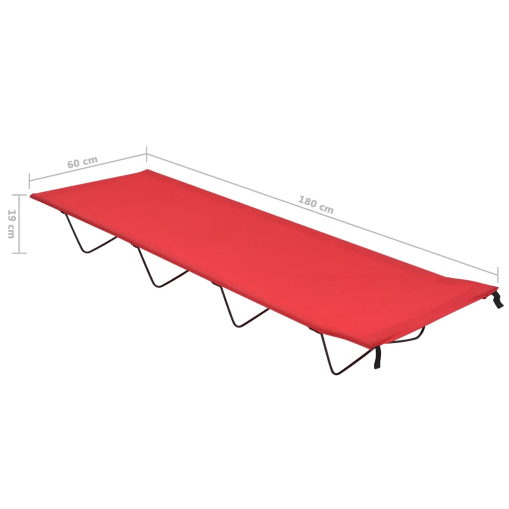 Camping Beds 2 pcs 180x60x19 cm Oxford Fabric and Steel Red