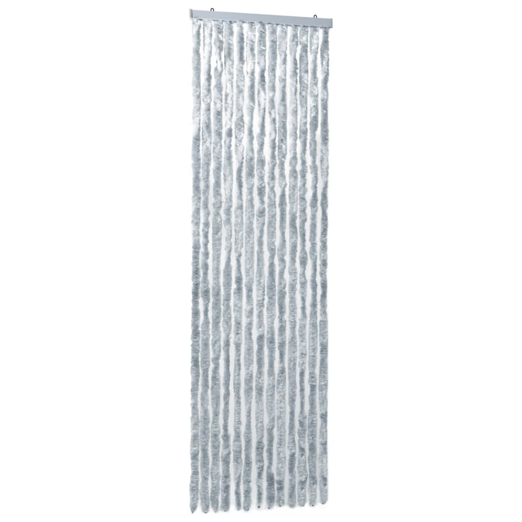 vidaXL Insect Curtain White and Grey 90x200 cm Chenille