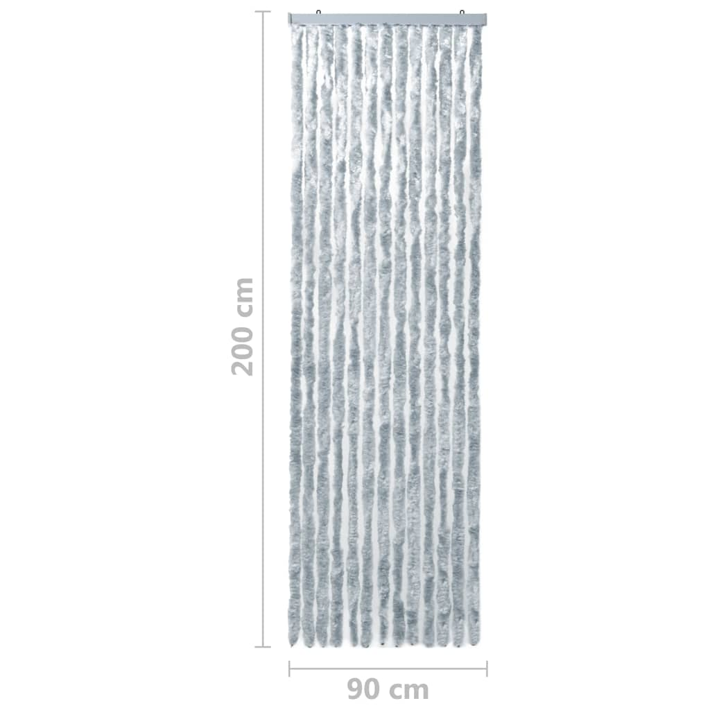 vidaXL Insect Curtain White and Grey 90x200 cm Chenille