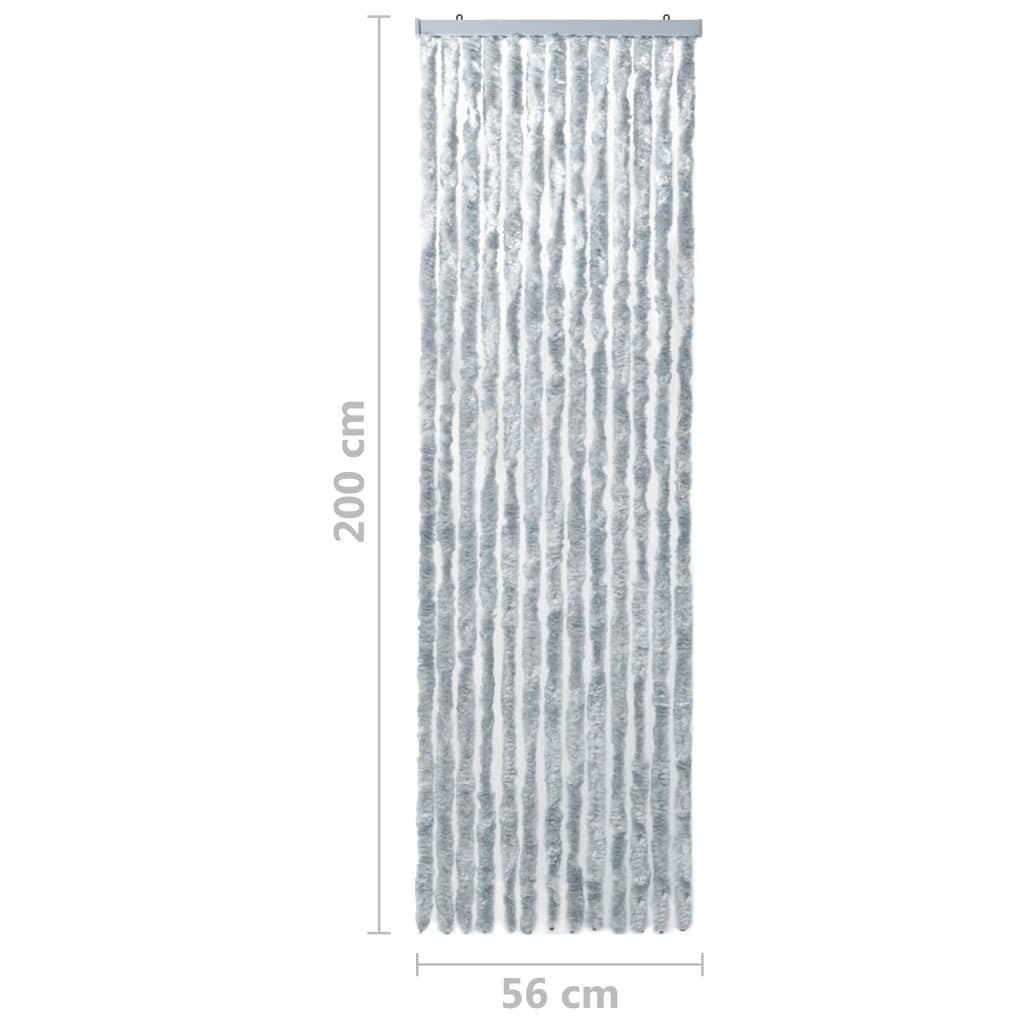 Insect Curtain White and Grey 56x200 cm Chenille