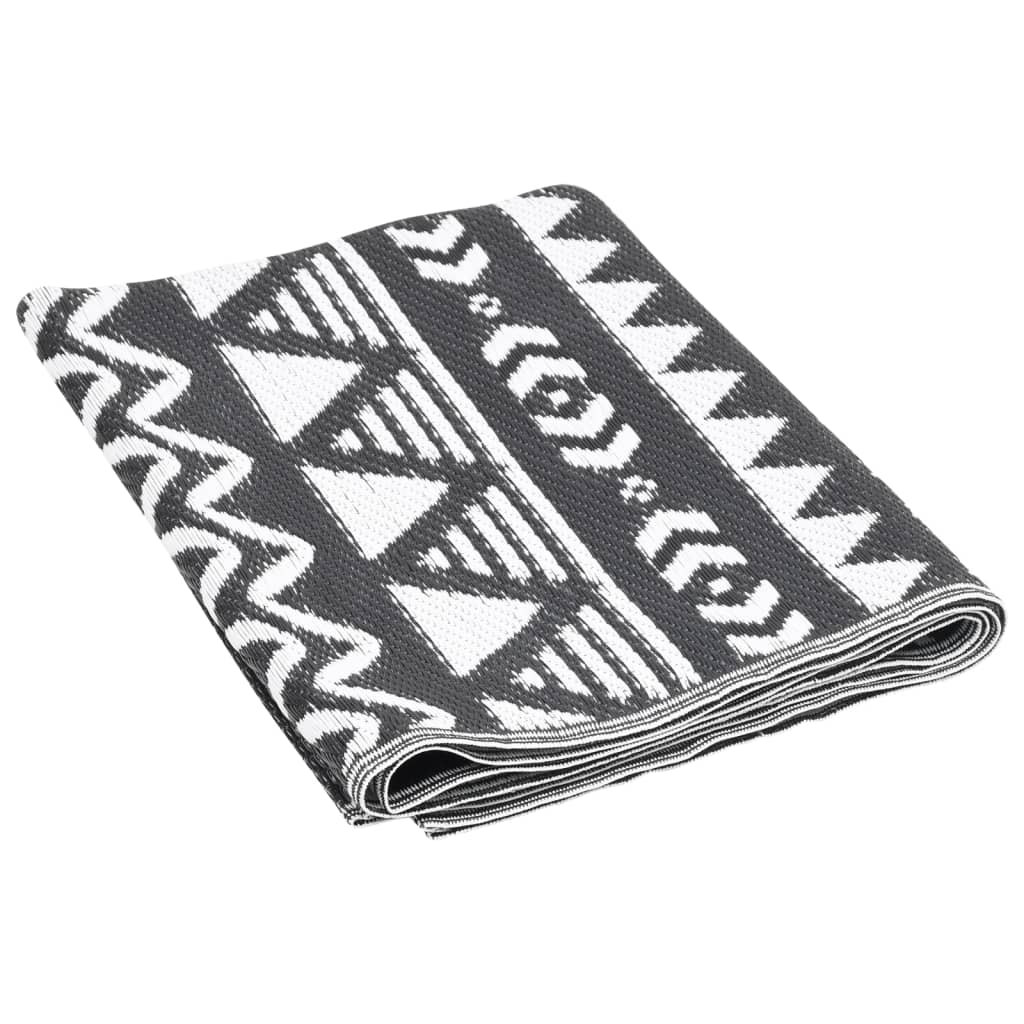 vidaXL Outdoor Rug Black 190x290 cm PP