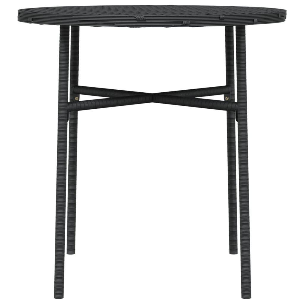 Tea Table Black 45 cm Poly Rattan