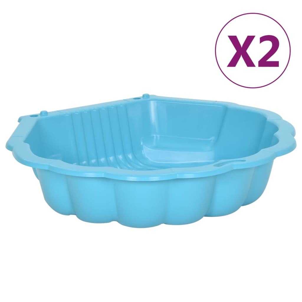 Sandpits 2 pcs Blue 77x87x21cm Plastic