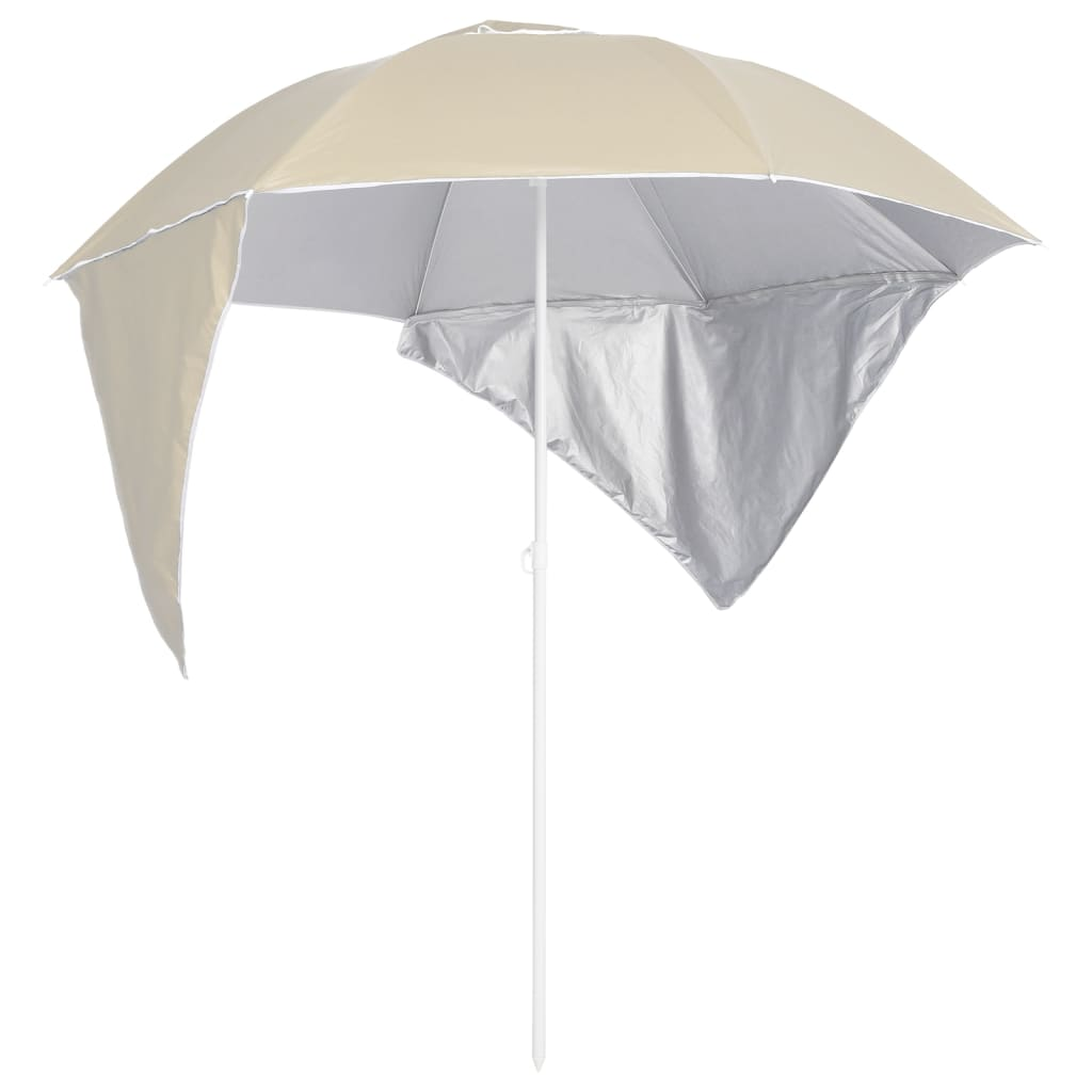 vidaXL Beach Umbrella with Side Walls Sand 215 cm