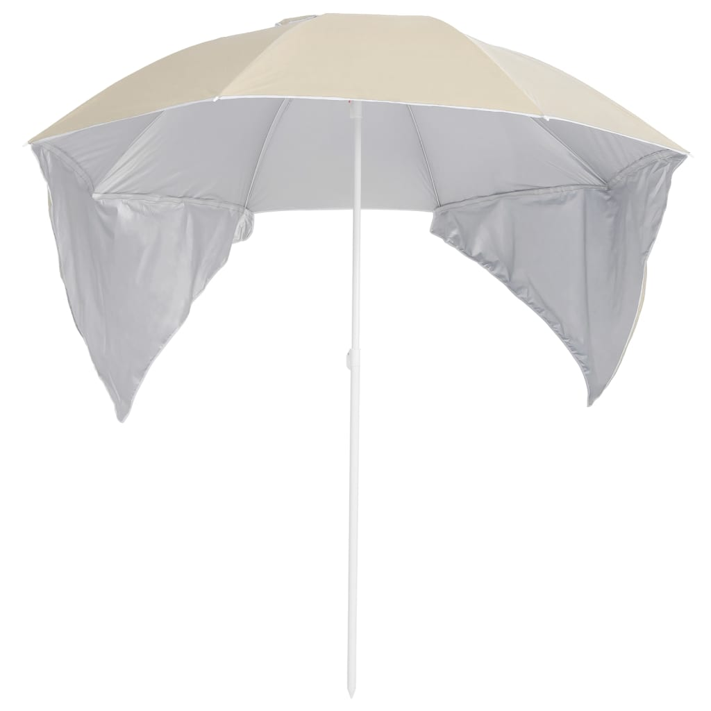 vidaXL Beach Umbrella with Side Walls Sand 215 cm