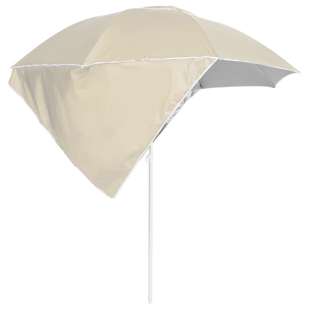 vidaXL Beach Umbrella with Side Walls Sand 215 cm