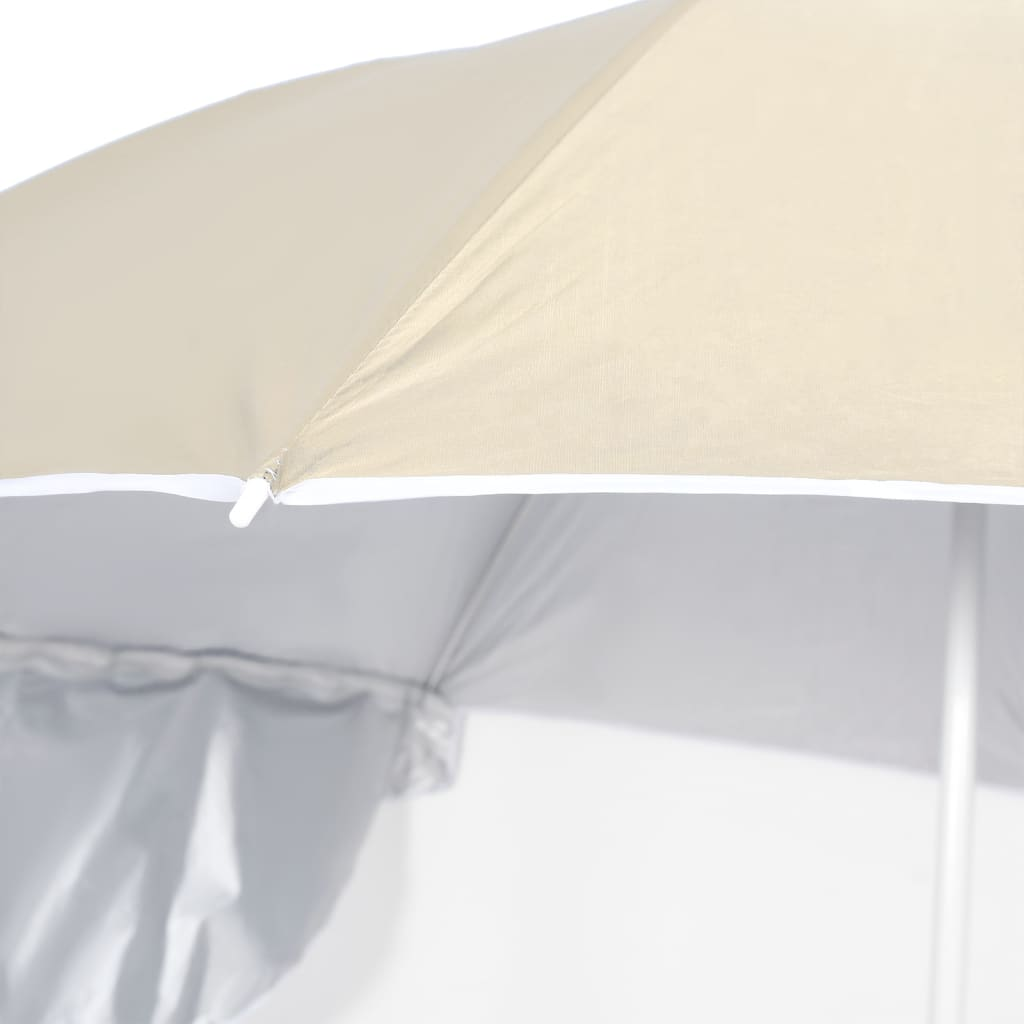 vidaXL Beach Umbrella with Side Walls Sand 215 cm