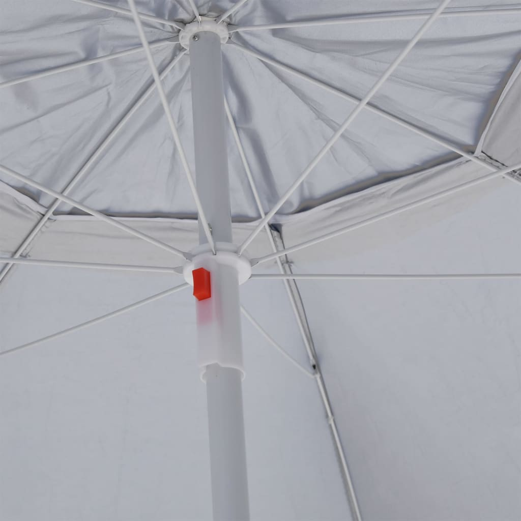 vidaXL Beach Umbrella with Side Walls Sand 215 cm