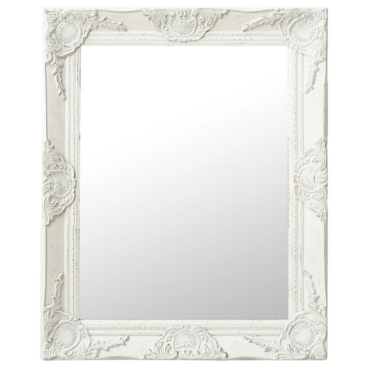 vidaXL Wall Mirror Baroque Style 50x60 cm White