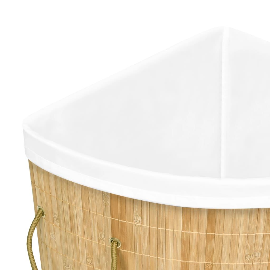 vidaXL Bamboo Corner Laundry Basket 60 L