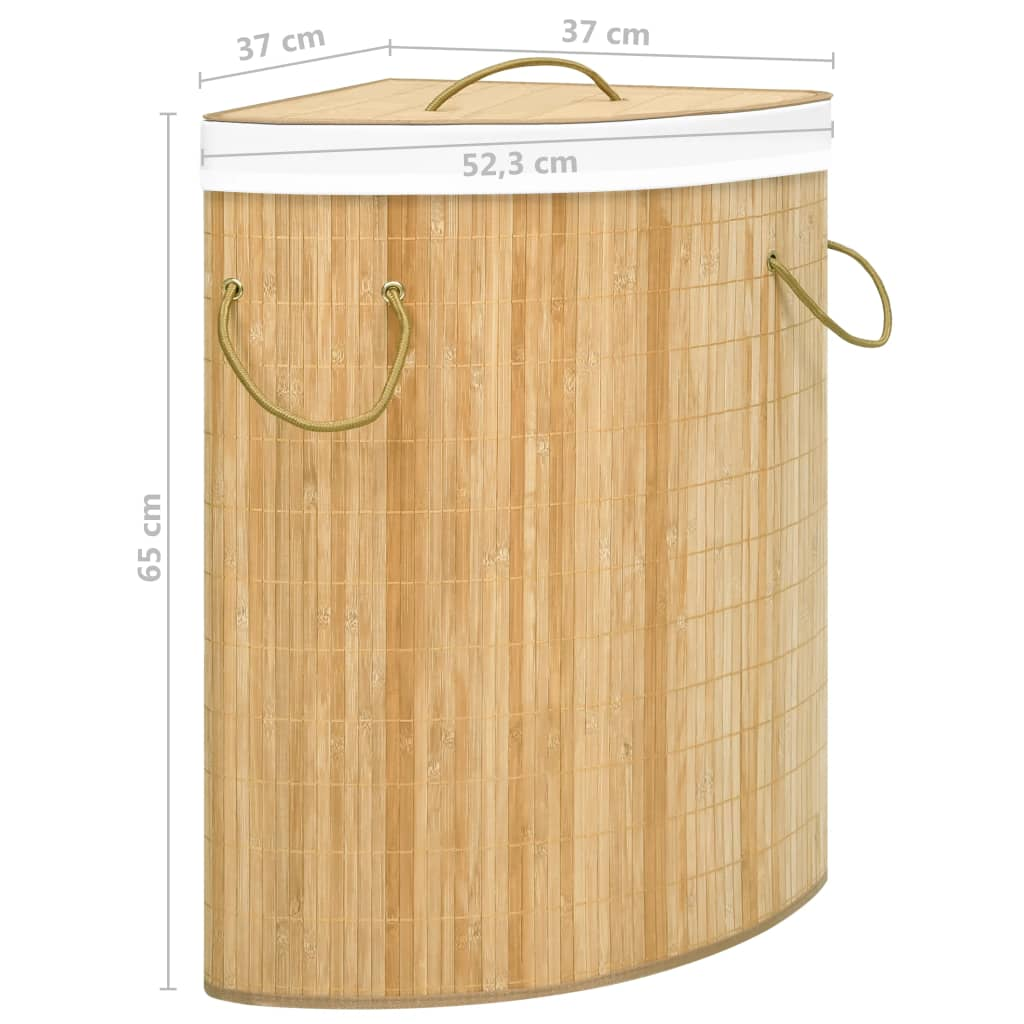 vidaXL Bamboo Corner Laundry Basket 60 L