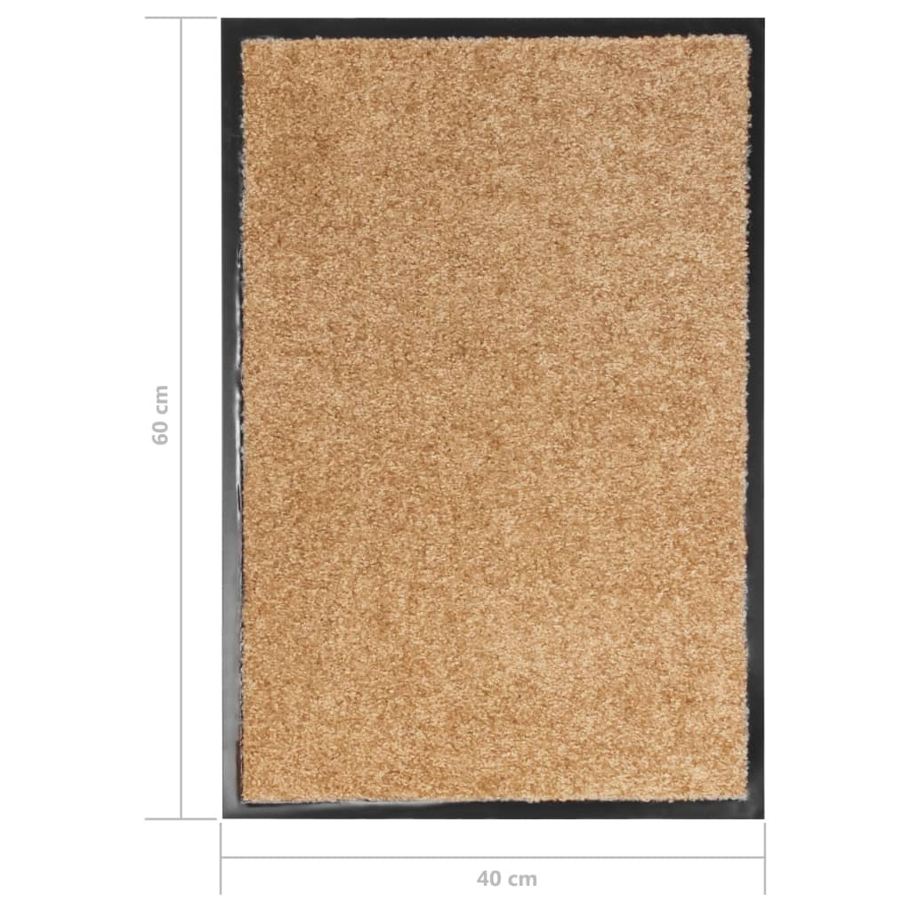 vidaXL Doormat Washable Cream 40x60 cm