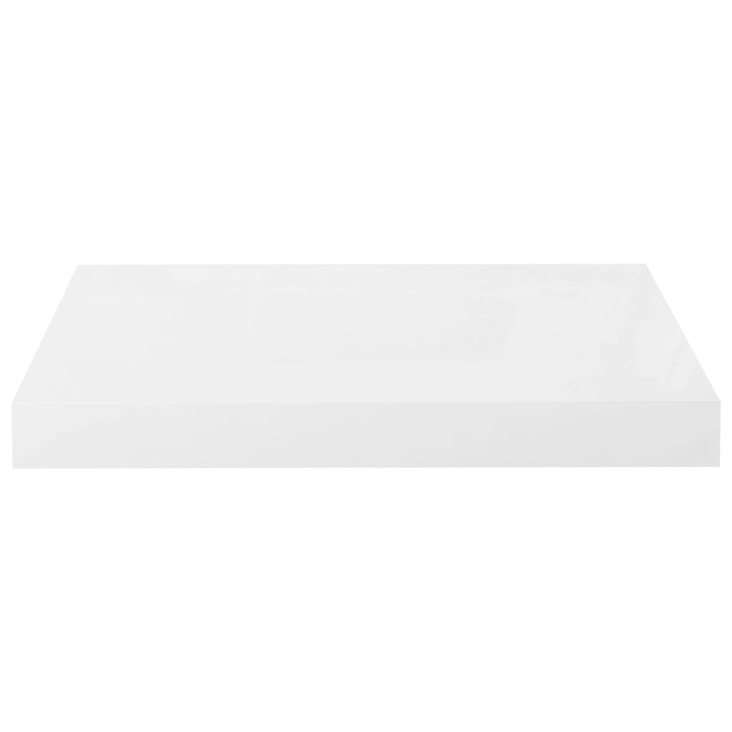 Floating Wall Shelves 2 pcs High Gloss White 40x23x3.8 cm MDF