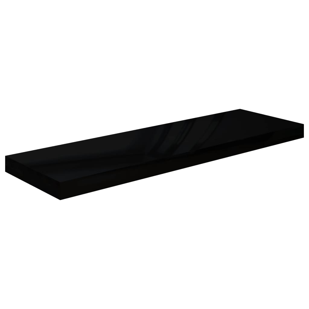 Floating Wall Shelf High Gloss Black 80x23.5x3.8 cm MDF