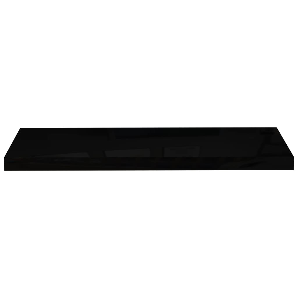 Floating Wall Shelf High Gloss Black 80x23.5x3.8 cm MDF