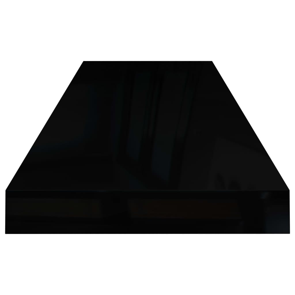 Floating Wall Shelf High Gloss Black 80x23.5x3.8 cm MDF