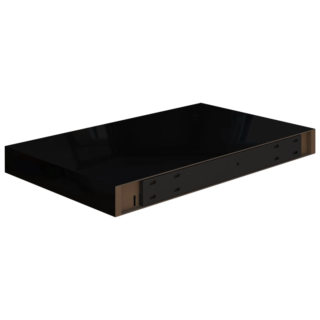 Floating Wall Shelf High Gloss Black 40x23x3.8 cm MDF