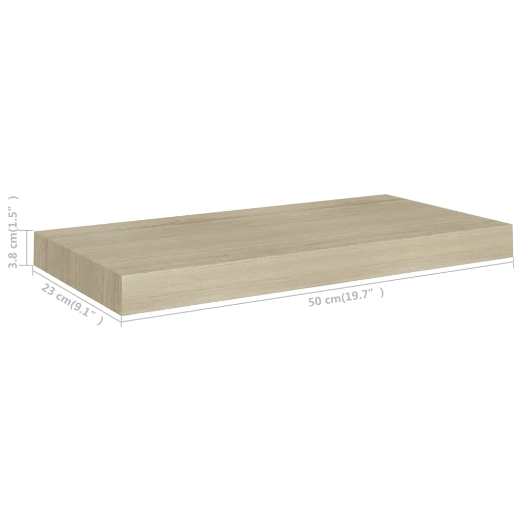 Floating Wall Shelf Oak 50x23x3.8 cm MDF