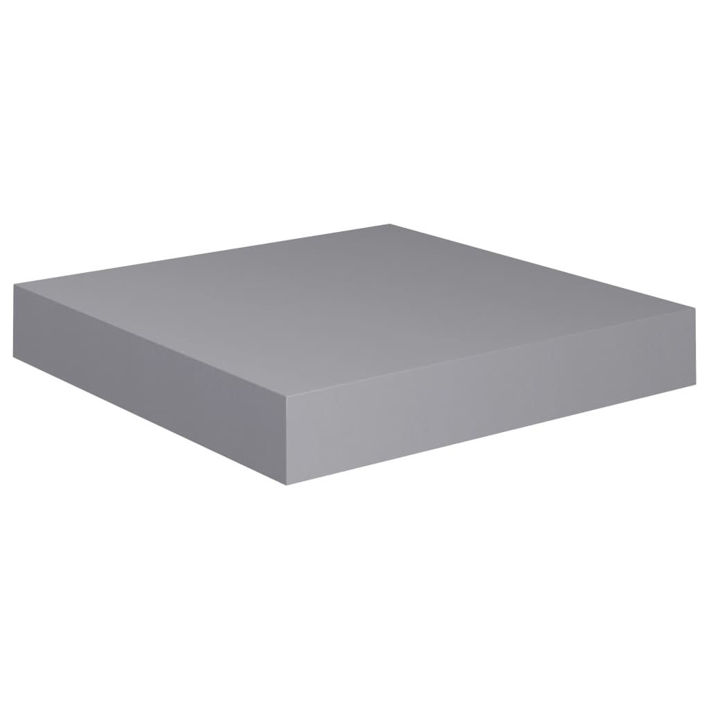 Floating Wall Shelves 2 pcs Grey 23x23.5x3.8 cm MDF