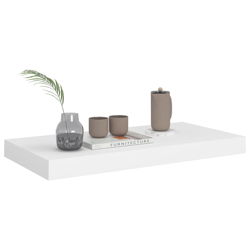 Floating Wall Shelf White 50x23x3.8 cm MDF