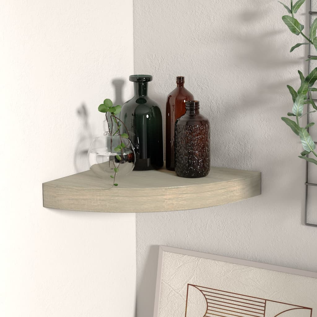 Floating Corner Shelf Oak 25x25x3.8 cm MDF