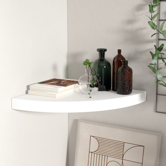 Floating Corner Shelf White 35x35x3.8 cm MDF