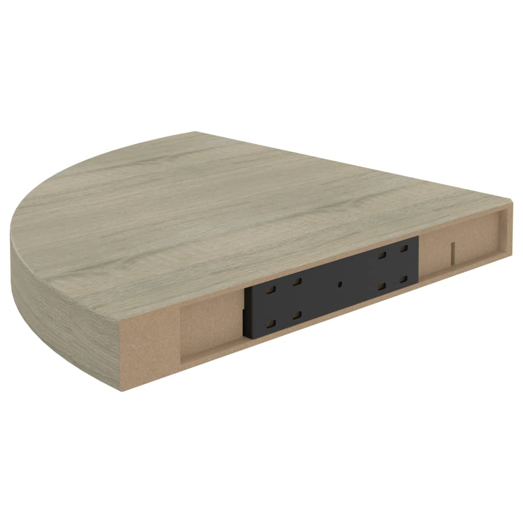 Floating Corner Shelf Oak 35x35x3.8 cm MDF