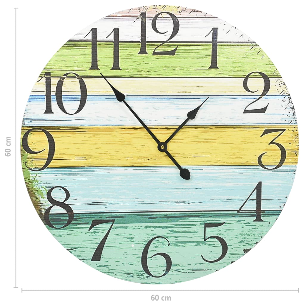 Wall Clock Multicolour 60 cm MDF