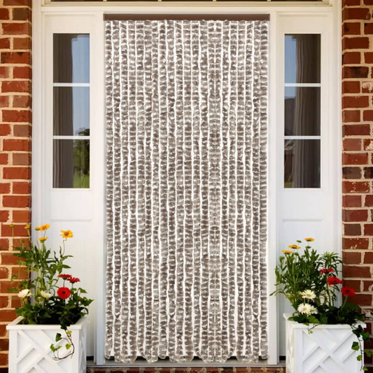 vidaXL Insect Curtain Taupe and White 90x220 cm Chenille