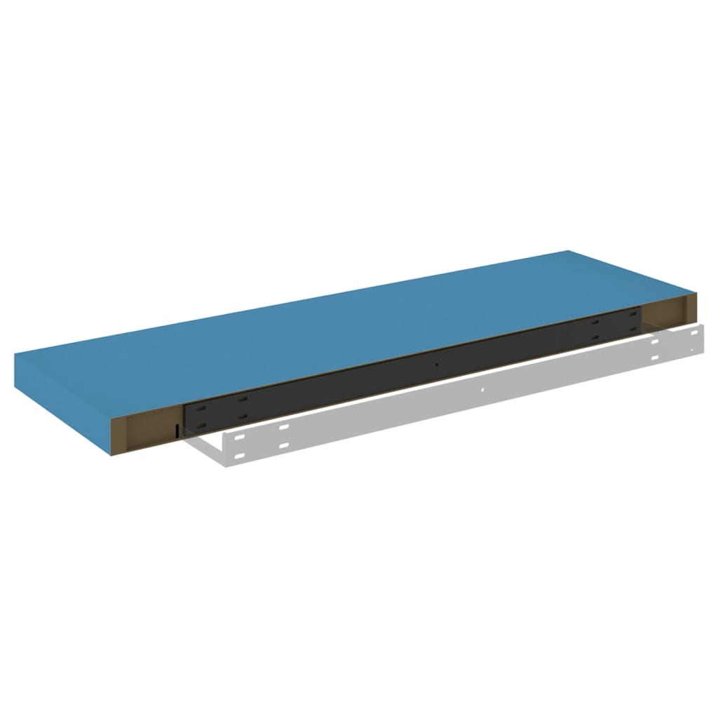 Floating Wall Shelf Blue 80x23.5x3.8 cm MDF