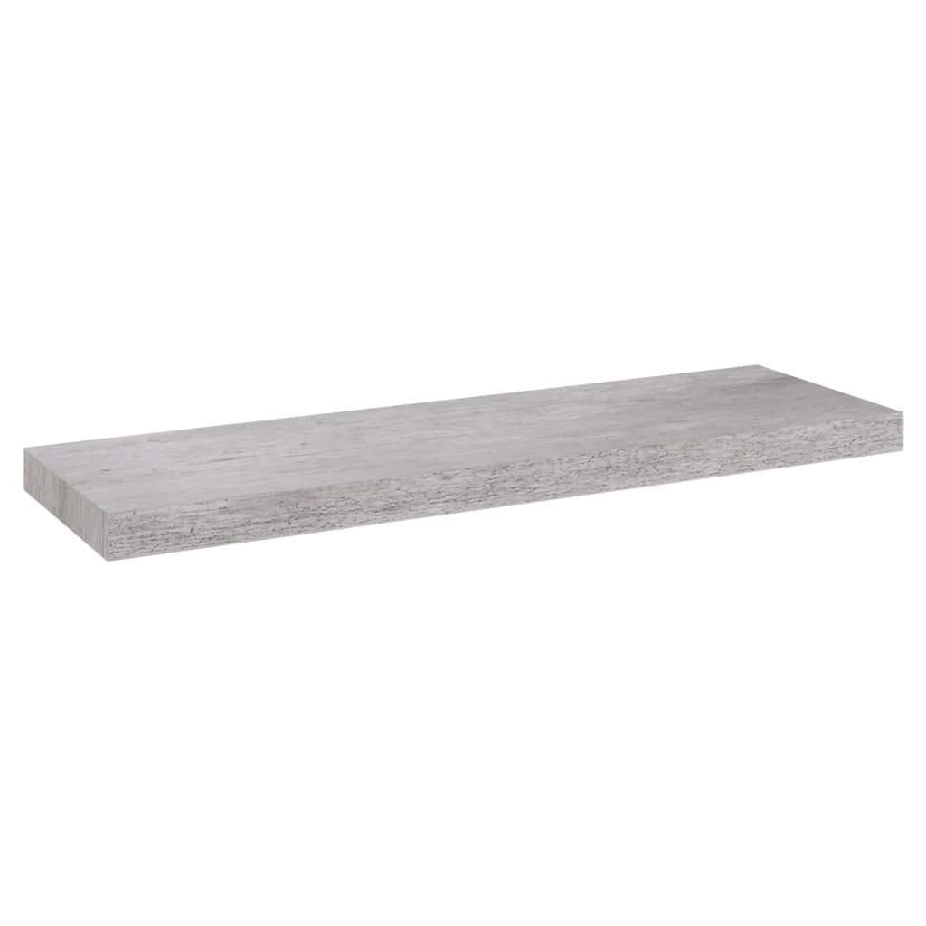 Floating Wall Shelves 2 pcs Concrete Grey 80x23.5x3.8 cm MDF