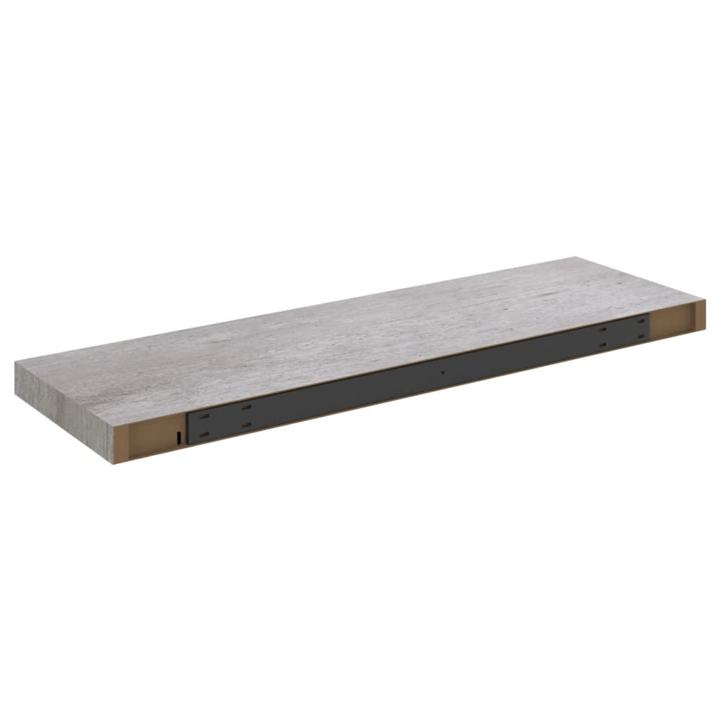 Floating Wall Shelves 2 pcs Concrete Grey 80x23.5x3.8 cm MDF