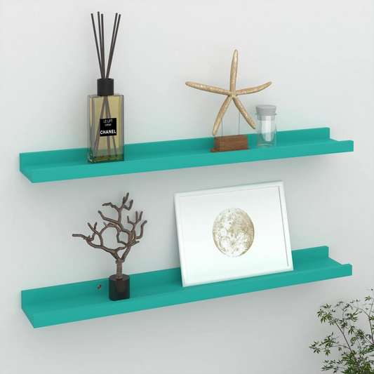 Wall Shelves 2 pcs Blue 60x9x3 cm