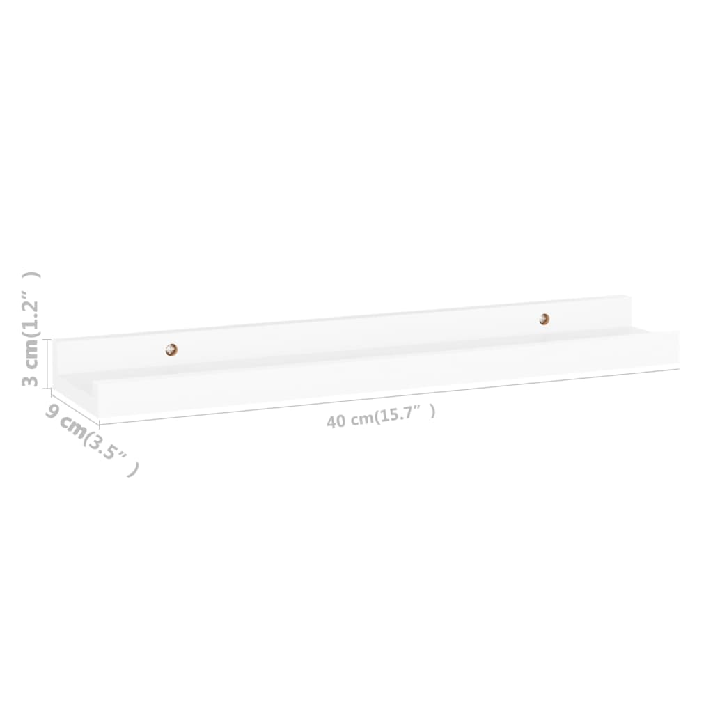 Wall Shelves 4 pcs White 40x9x3 cm