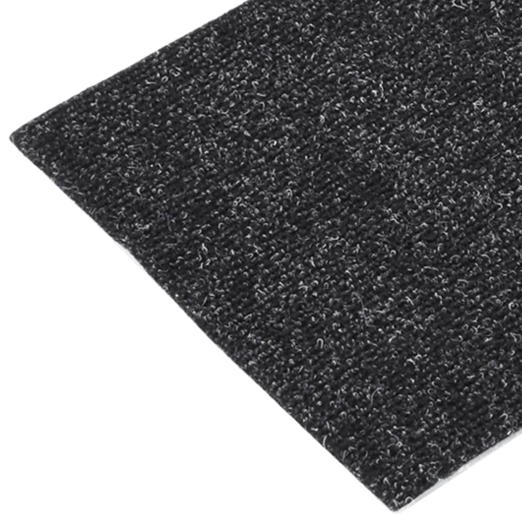 vidaXL Self-adhesive Stair Mats Rectangular 15 pcs 60x25 cm Black