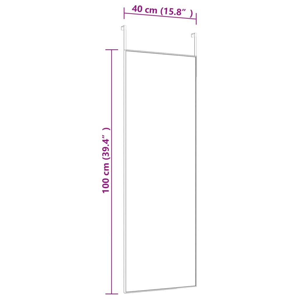 vidaXL Door Mirror Gold 40x100 cm Glass and Aluminium