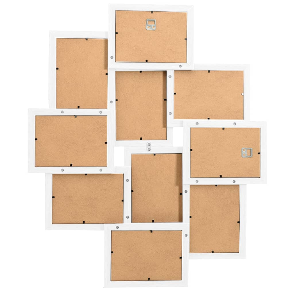 Collage Photo Frame for 10x(13x18 cm) Picture White MDF