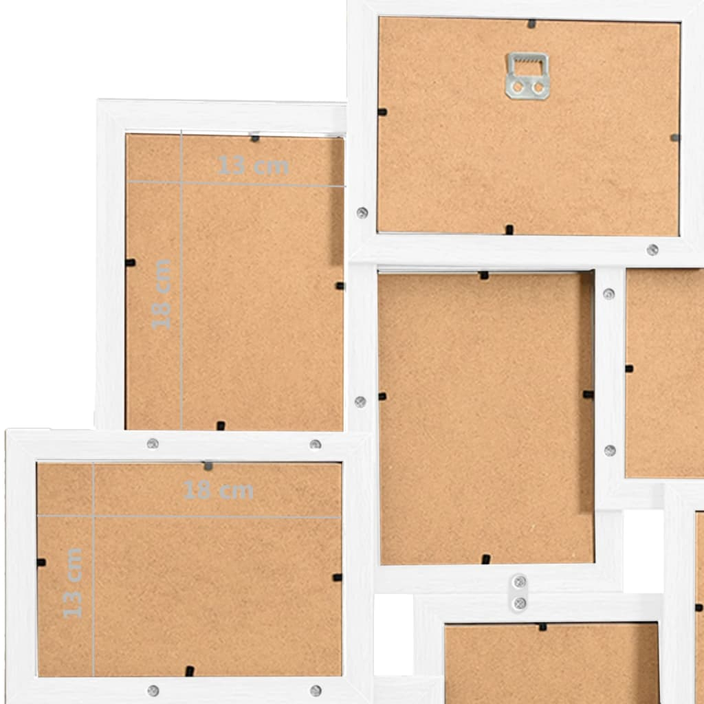 Collage Photo Frame for 10x(13x18 cm) Picture White MDF