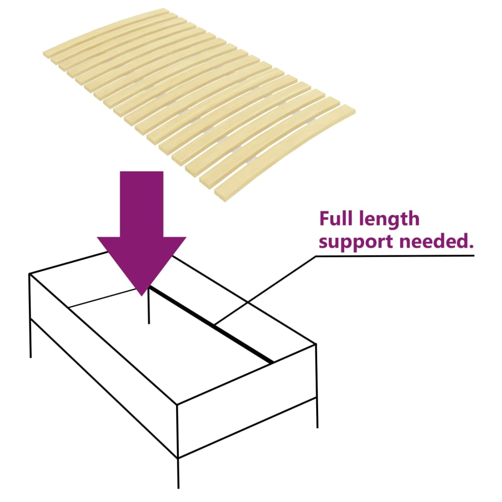 Slatted Bed Base with 17 Slats 80x200 cm