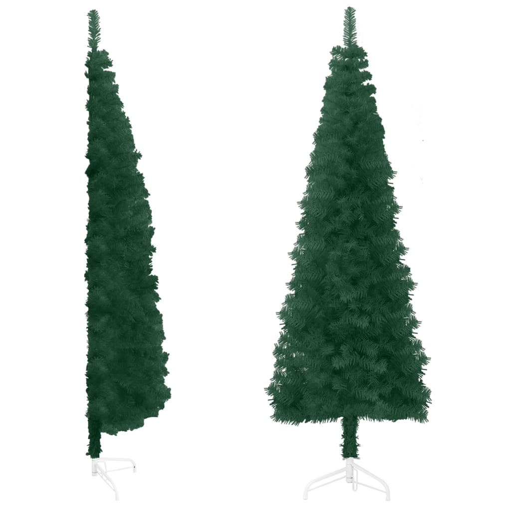 vidaXL Slim Artificial Half Christmas Tree with Stand Green 180 cm