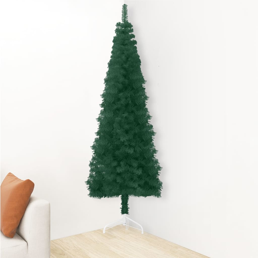 vidaXL Slim Artificial Half Christmas Tree with Stand Green 180 cm