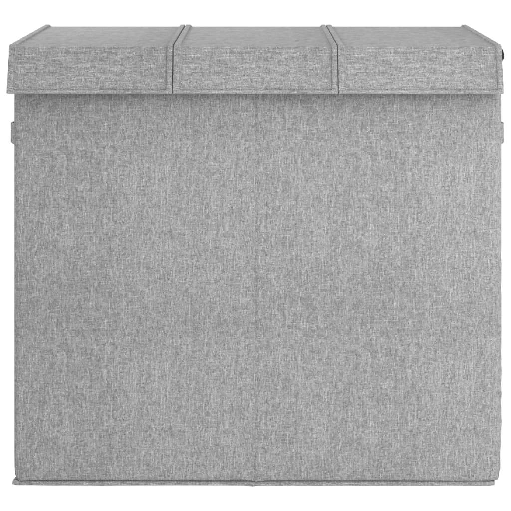 Foldable Laundry Hamper Grey 64.5x34.5x59 cm Faux Linen Fabric