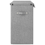 Foldable Laundry Hamper Grey 64.5x34.5x59 cm Faux Linen Fabric