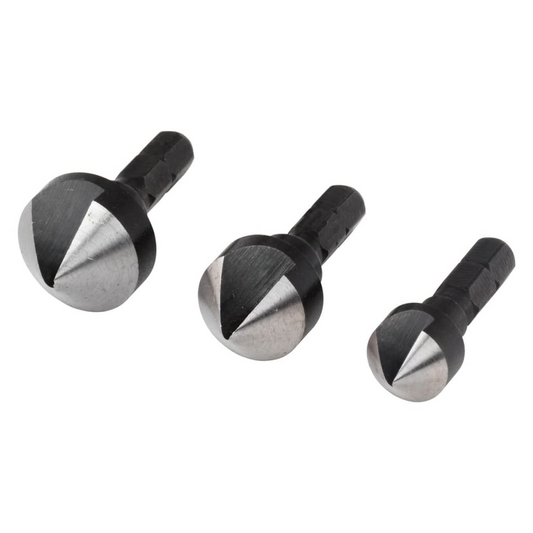 wolfcraft Three Piece Countersink Bit Set Steel 2584000