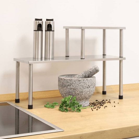 HI Kitchen Rack 2 Shelves Silver