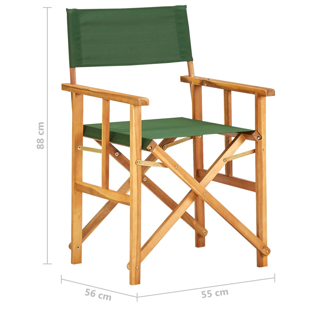 vidaXL Director's Chair Solid Acacia Wood Green