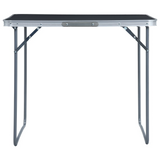 Foldable Camping Table with Metal Frame 80x60 cm Grey