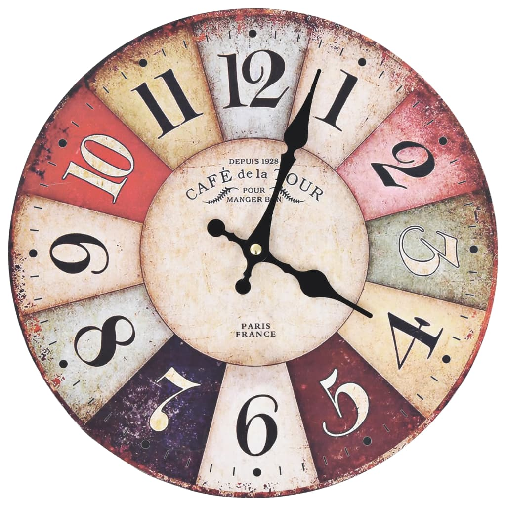 vidaXL Vintage Wall Clock Colourful 30 cm