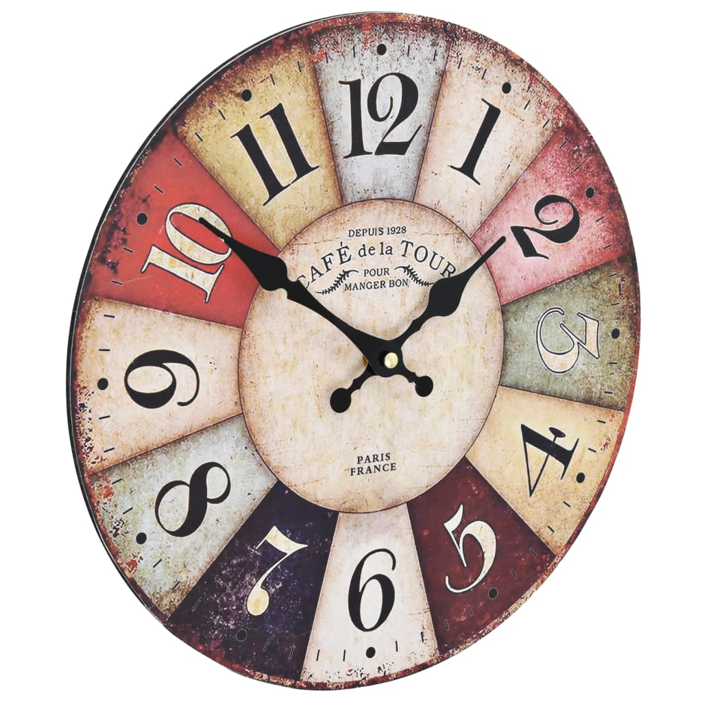 vidaXL Vintage Wall Clock Colourful 30 cm